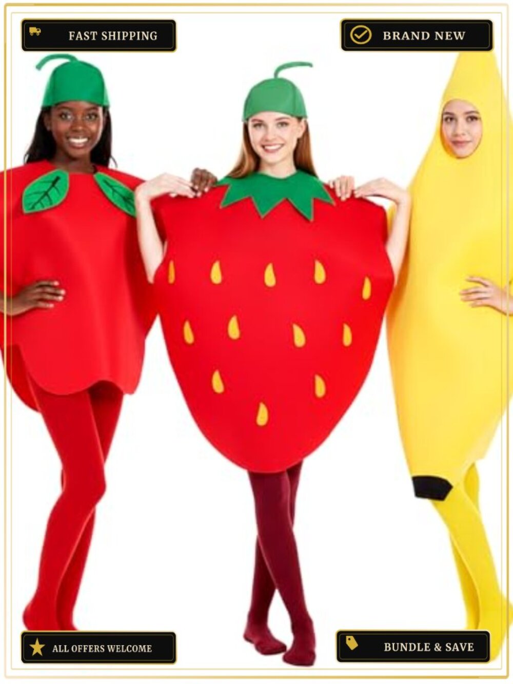 Fruit Vegetable Costume Set 3 Pc Funny Food Outfit Party Dress Up